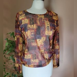 Harley Davidson sheer long sleeve top